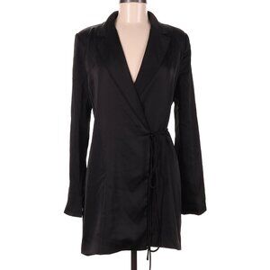 💖 12th Tribe Satin Tie Waist Blazer Mini Wrap Dress Medium 💖